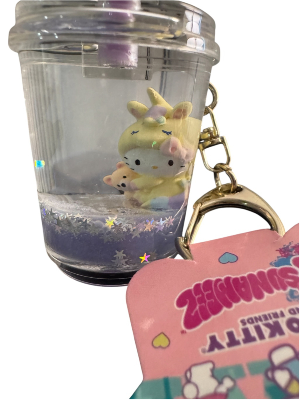 New Hello Kitty Boba Tea Keychain Floating Water, Drink Cup - Picture 6 of 7